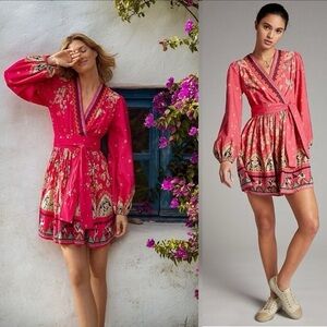 Anthropologie Raquel Embroidered Mini Dress